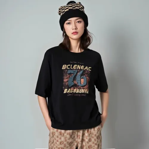 ORIGIN Regular Summer Trendy Women's T Shirt Niche Women's Black
