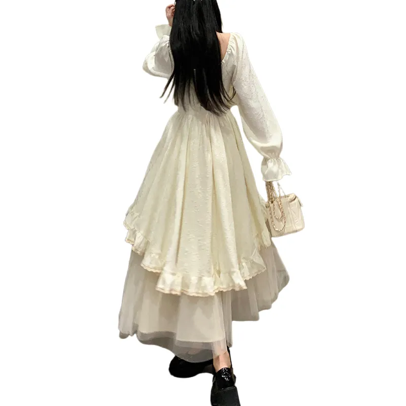 ORIGIN Long Sleeved Dress Women's Apricot-3