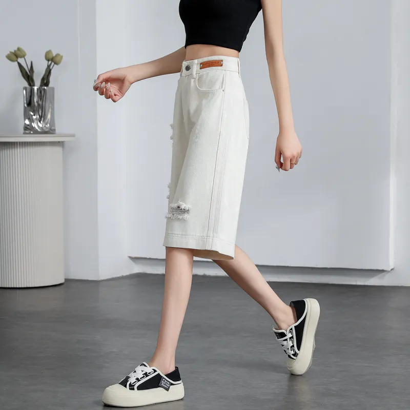 ORIGIN Denim Shorts Women's Ecru-3