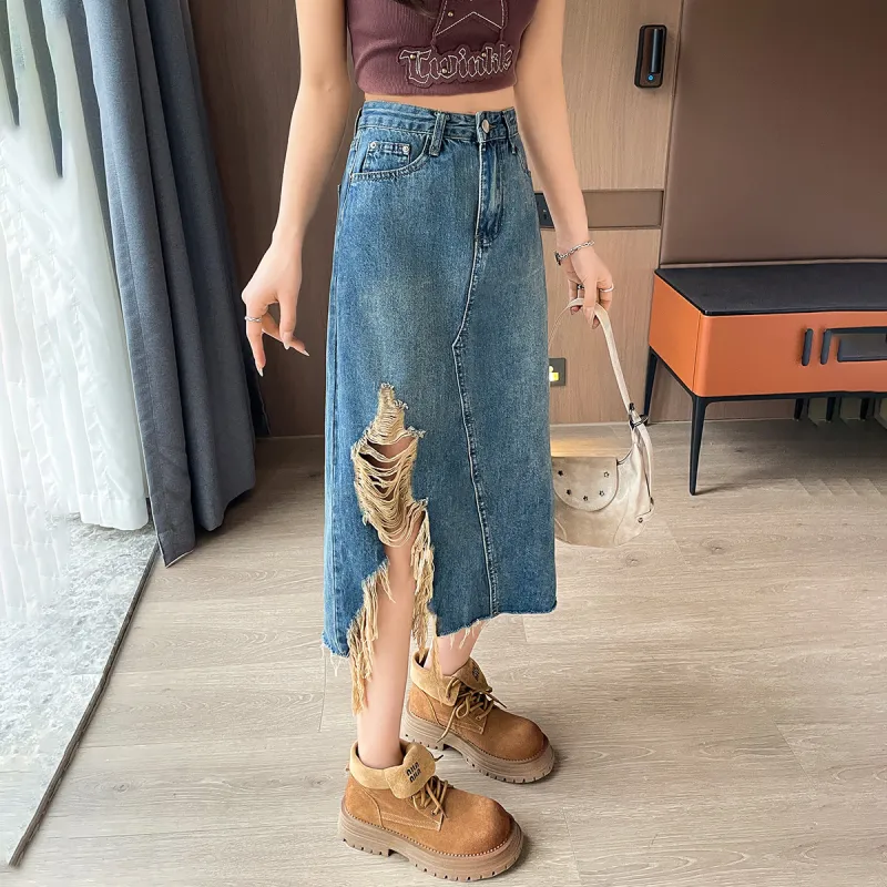 ORIGIN Denim Long Skirt Women's-5