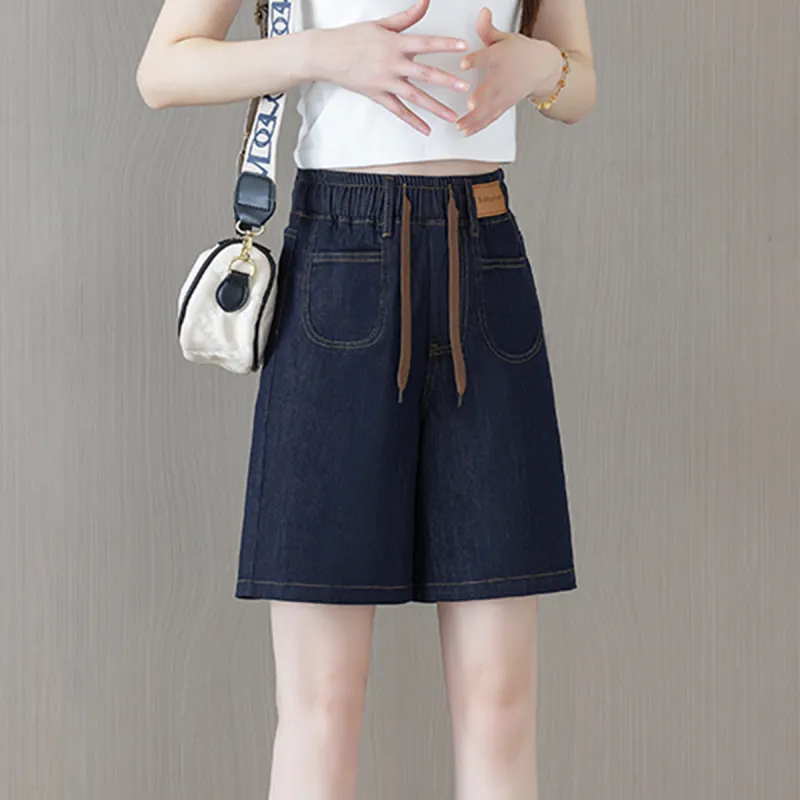 ORIGIN Denim Shorts Women's Denim Blue Five Button-2