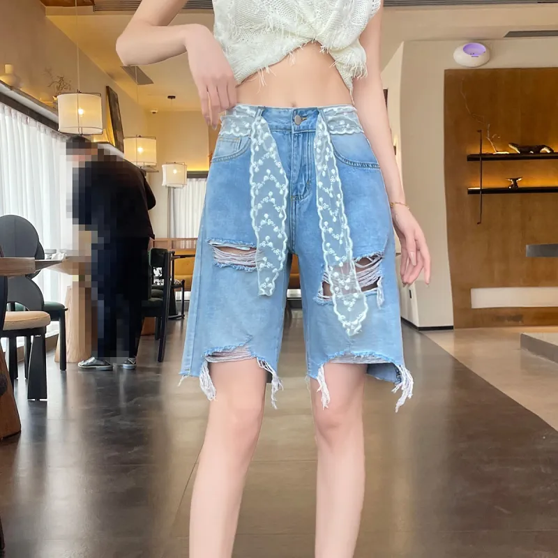 ORIGIN Denim Shorts Women's Light Blue-6