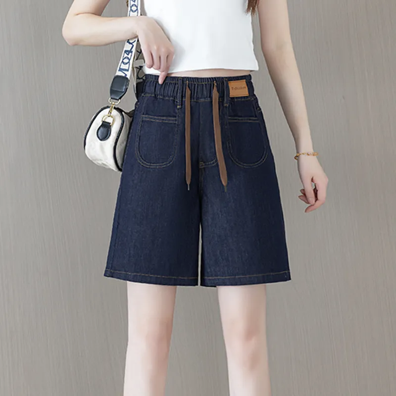 ORIGIN Denim Shorts Women's Denim Blue Five Button-3