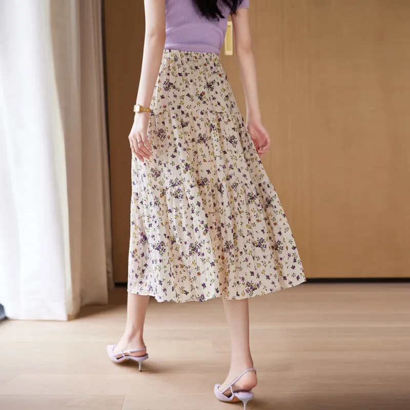ORIGIN Casual Long Skirts Women's Apricot-4