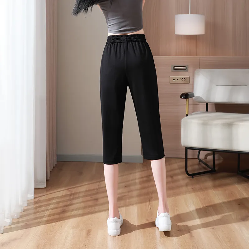 ORIGIN Casual Shorts Women's Black Capri Pants-1