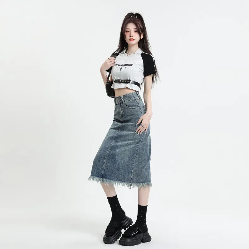ORIGIN 2025 Summer Denim Long Skirt Women's-2