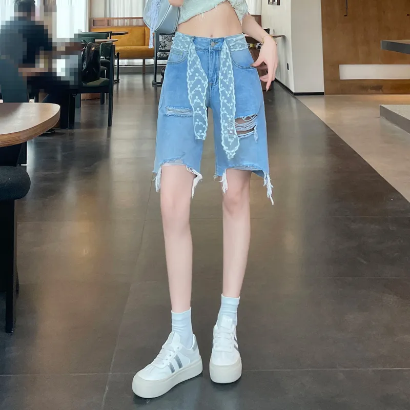 ORIGIN Denim Shorts Women's Light Blue-4