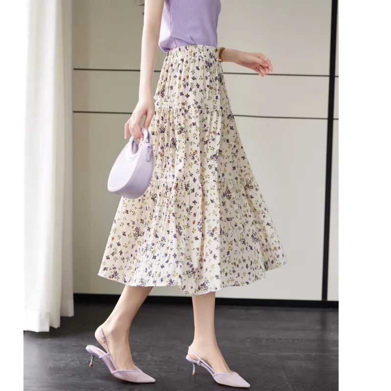 ORIGIN Casual Long Skirts Women's Apricot-1