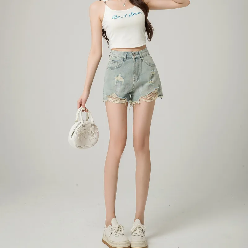 ORIGIN Denim Shorts Women's Light Blue-4