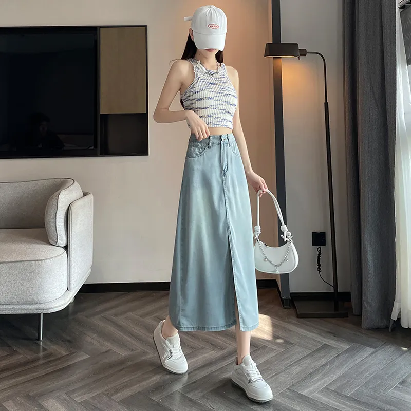 ORIGIN Denim Long Skirt Women's-4