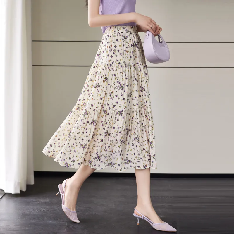 ORIGIN Casual Long Skirts Women's Apricot-2