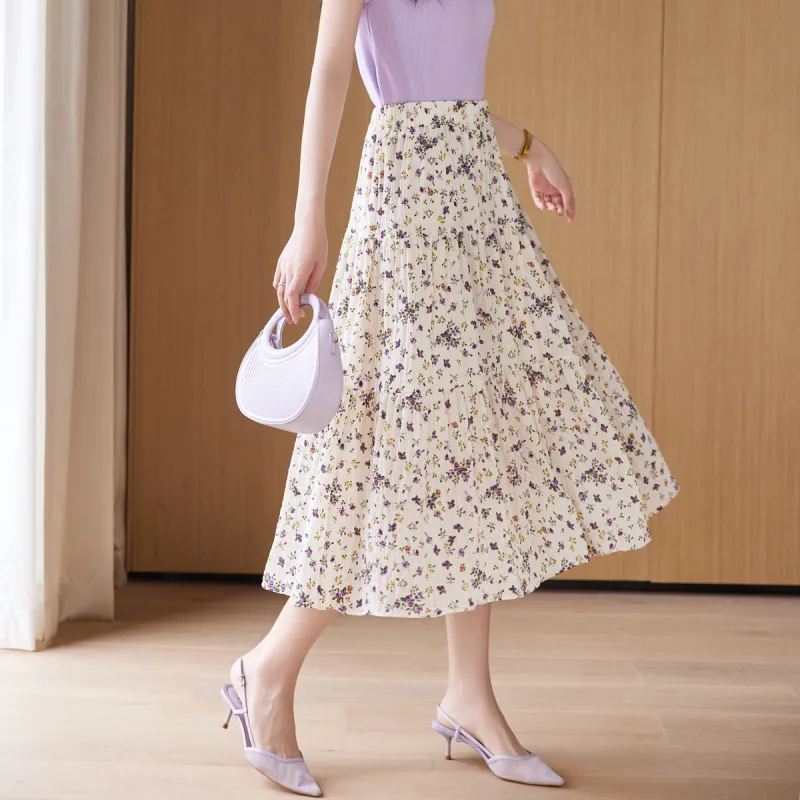 ORIGIN Casual Long Skirts Women's Apricot-0