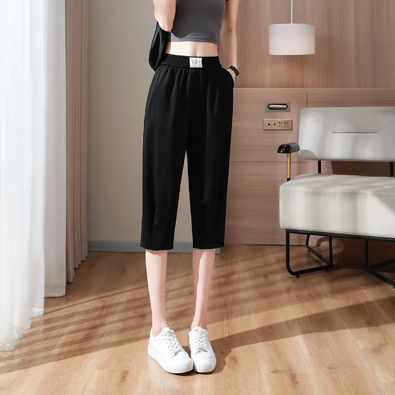 ORIGIN Casual Shorts Women's Black Capri Pants-2