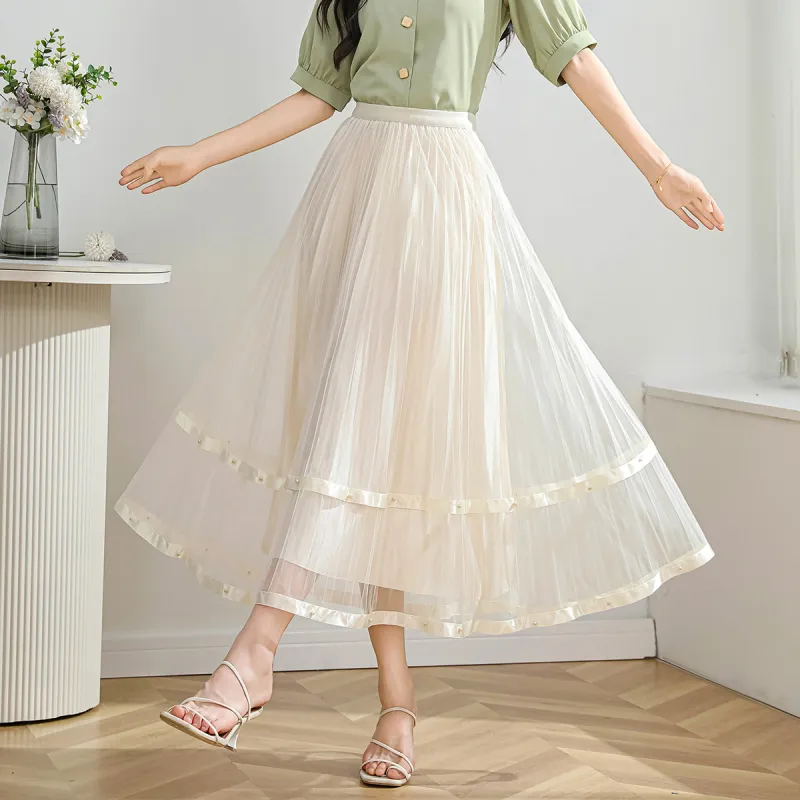 ORIGIN Casual Long Skirts Women's Ecru-0
