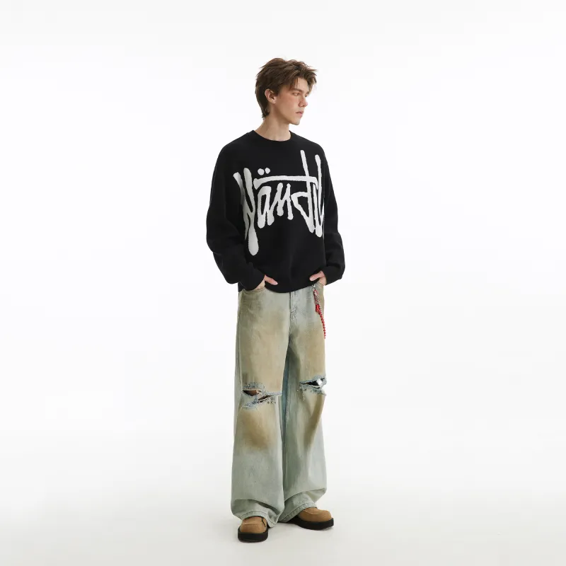 NANDCHN Sweaters Unisex Black-4