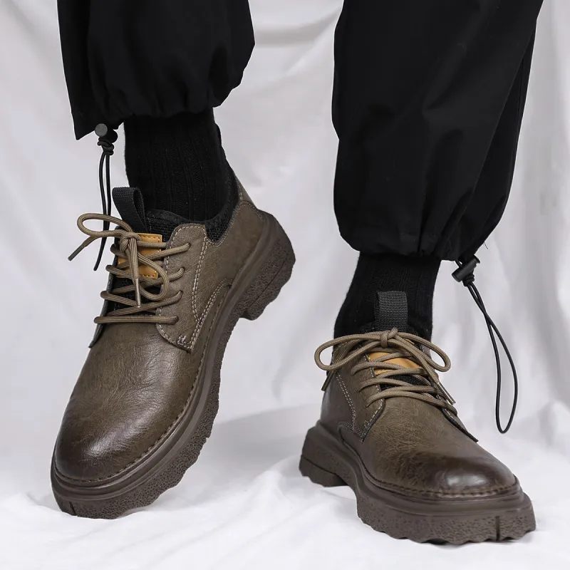 Eminu Work Boots Men Low Top Black/Brown-8