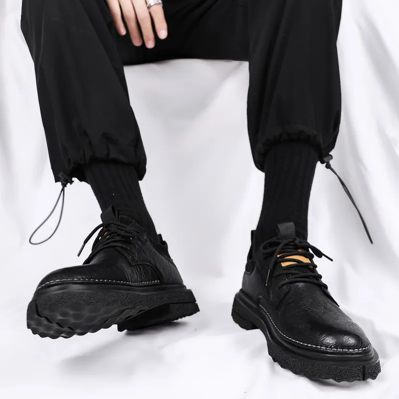 Eminu Work Boots Men Low Top Black/Brown-4