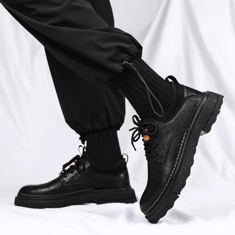 Eminu Work Boots Men Low Top Black/Brown-2