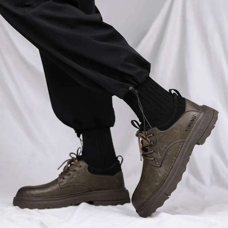 Eminu Work Boots Men Low Top Black/Brown-7