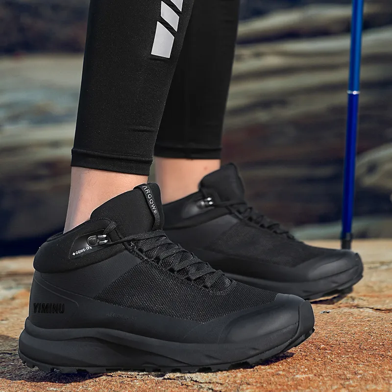 Eminu Warm Cushioning Height Increasing Wear-Resistant Water-Resistant Slip-Resistant Ankle-Length Outdoor Boots 3cm-3