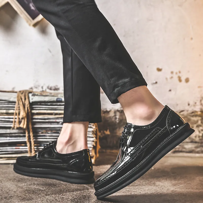 Eminu Dress Shoes Men Low Top Black/White/Dark Gray-3