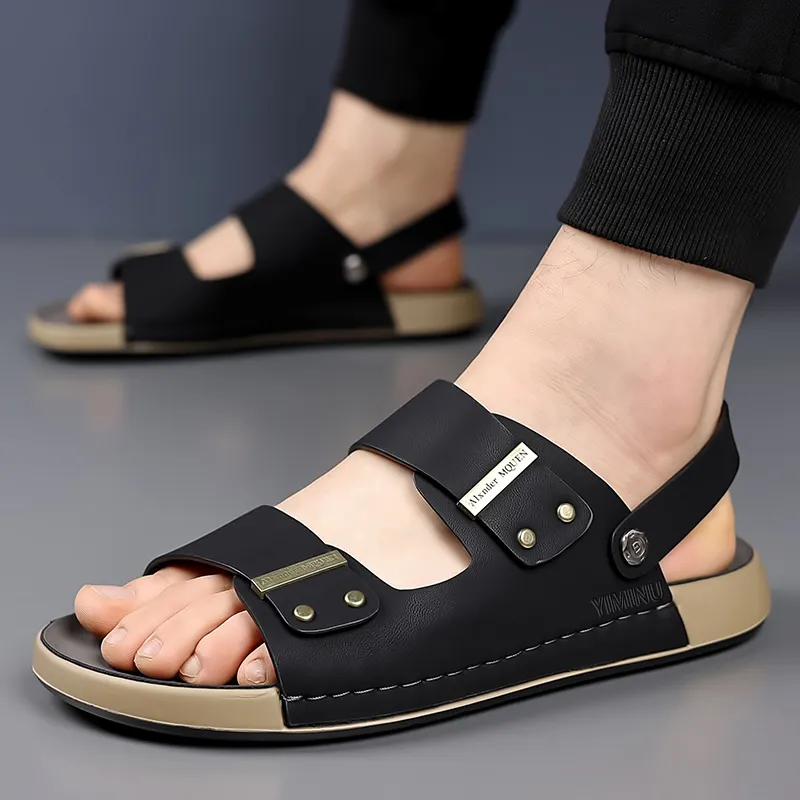 Eminu Beach Sandals Men Black-2