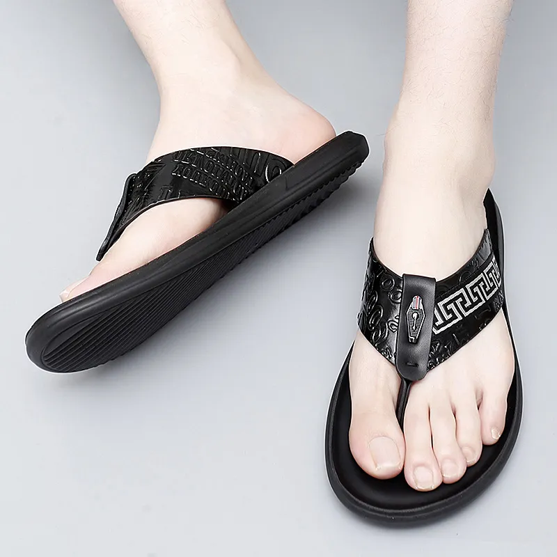 Eminu Quiet Odor Resistant Flip Flops Men's Black-4