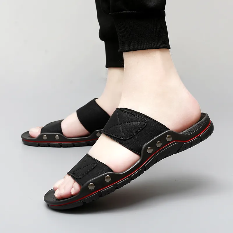 Eminu Rubber Sole Slip Resistant Slide Slippers Men's-2