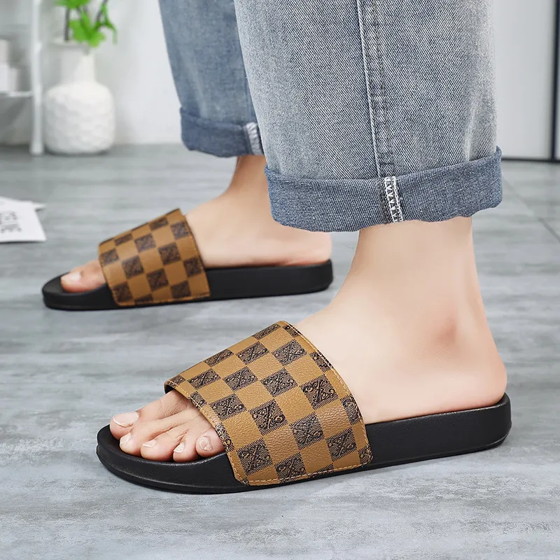 Eminu Rubber Sole Slip Resistant Slide Slippers Men's-27