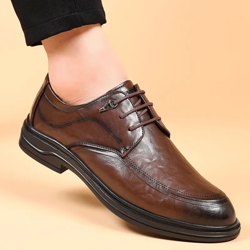 Eminu Men's Casual Shoes Men Low Top Brown-9