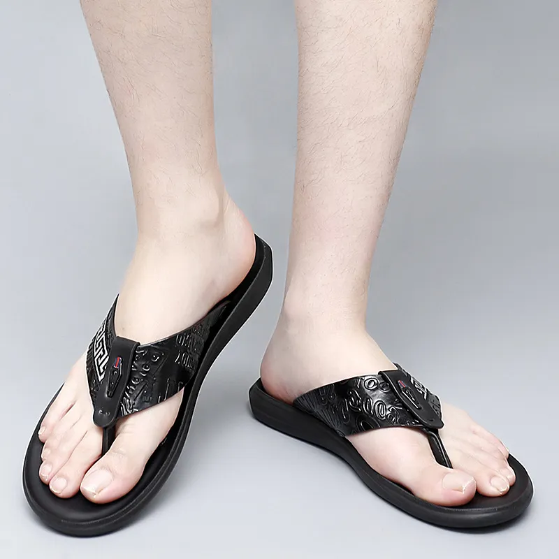 Eminu Quiet Odor Resistant Flip Flops Men's Black-3