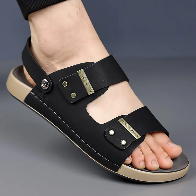Eminu Beach Sandals Men Black-4