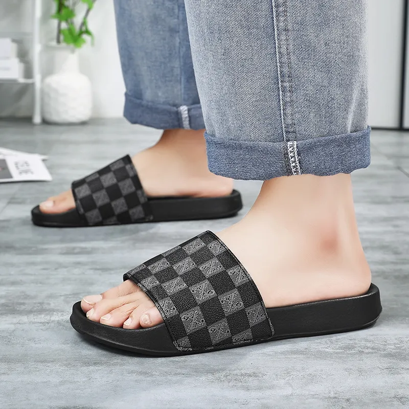 Eminu Rubber Sole Slip Resistant Slide Slippers Men's-19