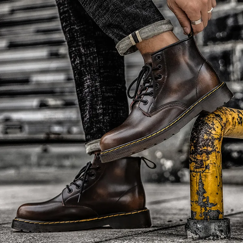 Eminu Martin Boots Unisex Brown/Burgundy-23
