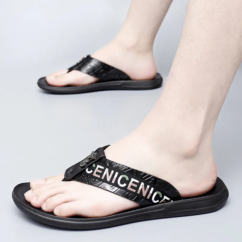 Eminu Quiet Odor Resistant Flip Flops Men's Black-2