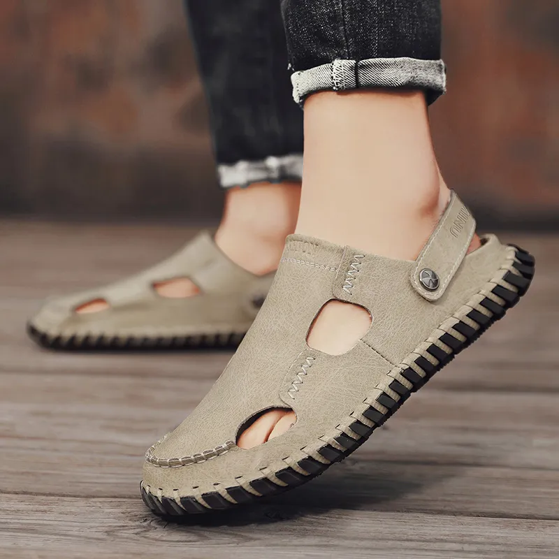 Eminu Rubber Sole Odor Resistant Closed Toe Slippers Men's-1