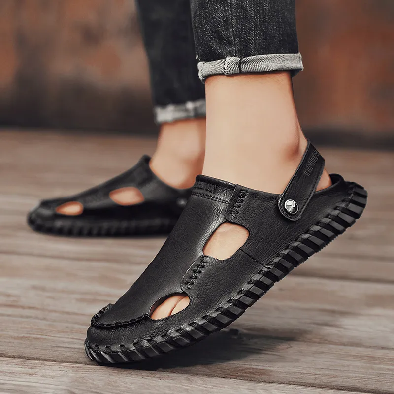Eminu Rubber Sole Odor Resistant Closed Toe Slippers Men's-5