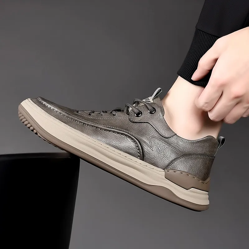 Eminu Skateboard Shoes Men Low Top Gray Khaki/Black-8