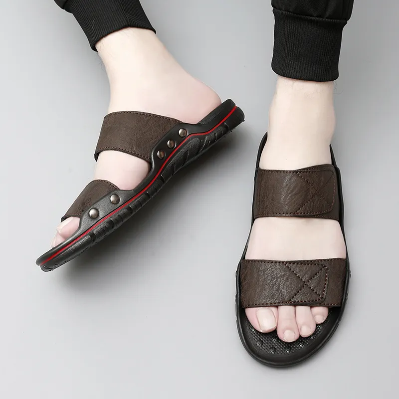 Eminu Rubber Sole Slip Resistant Slide Slippers Men's-7