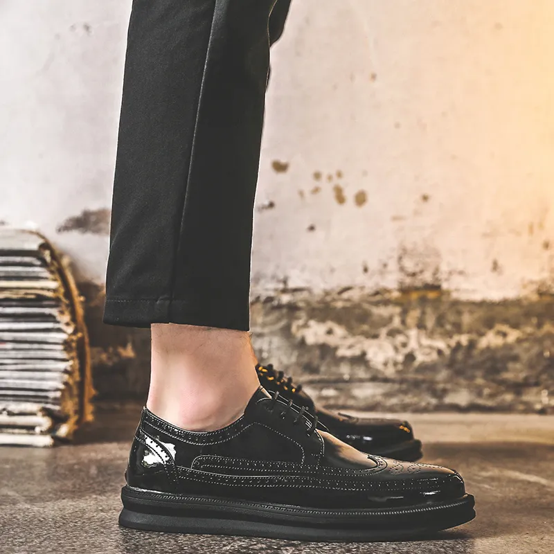Eminu Dress Shoes Men Low Top Black/White/Dark Gray-1