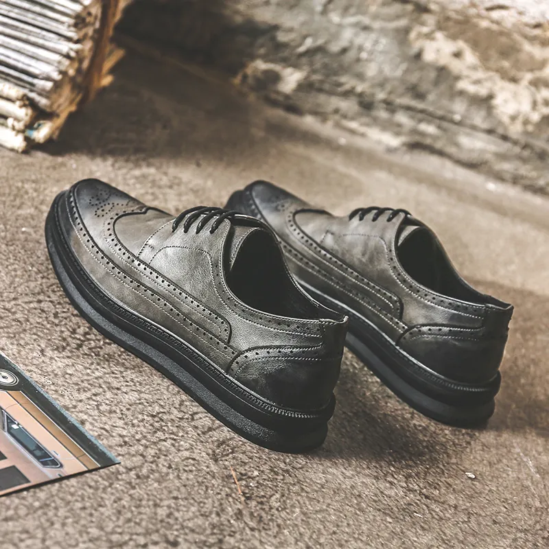 Eminu Dress Shoes Men Low Top Black/White/Dark Gray-10