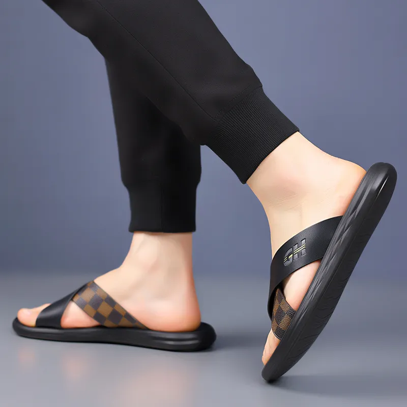 Eminu Rubber Sole Abrasion Resistant Slide Slippers Men's-3
