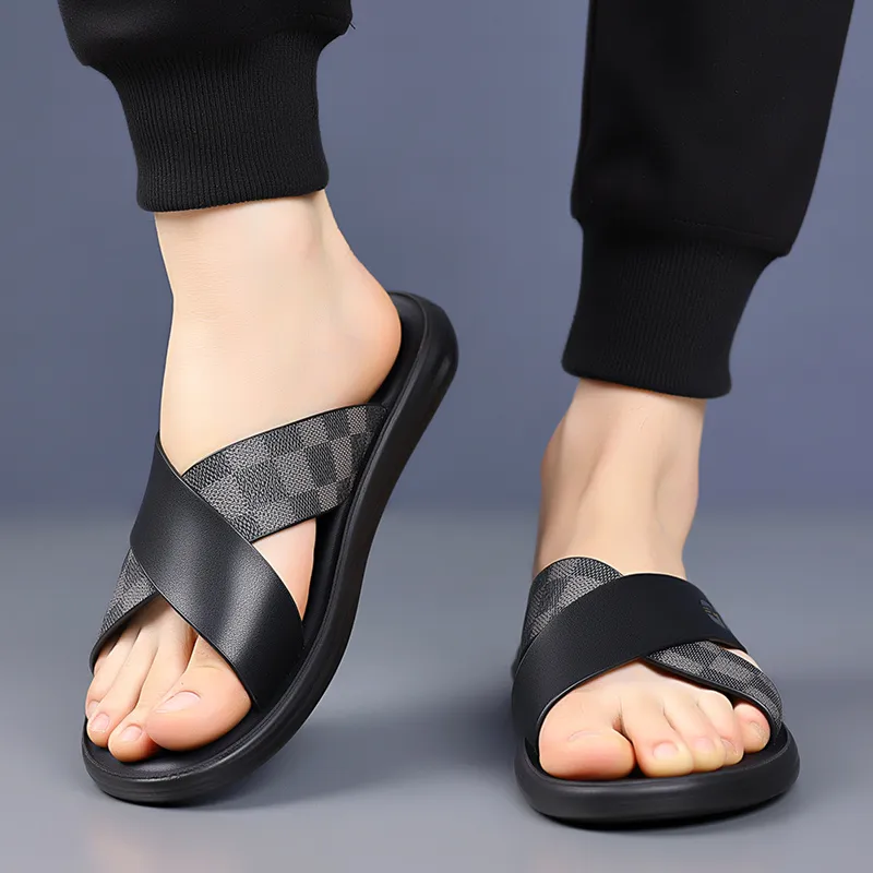 Eminu Rubber Sole Abrasion Resistant Slide Slippers Men's-7
