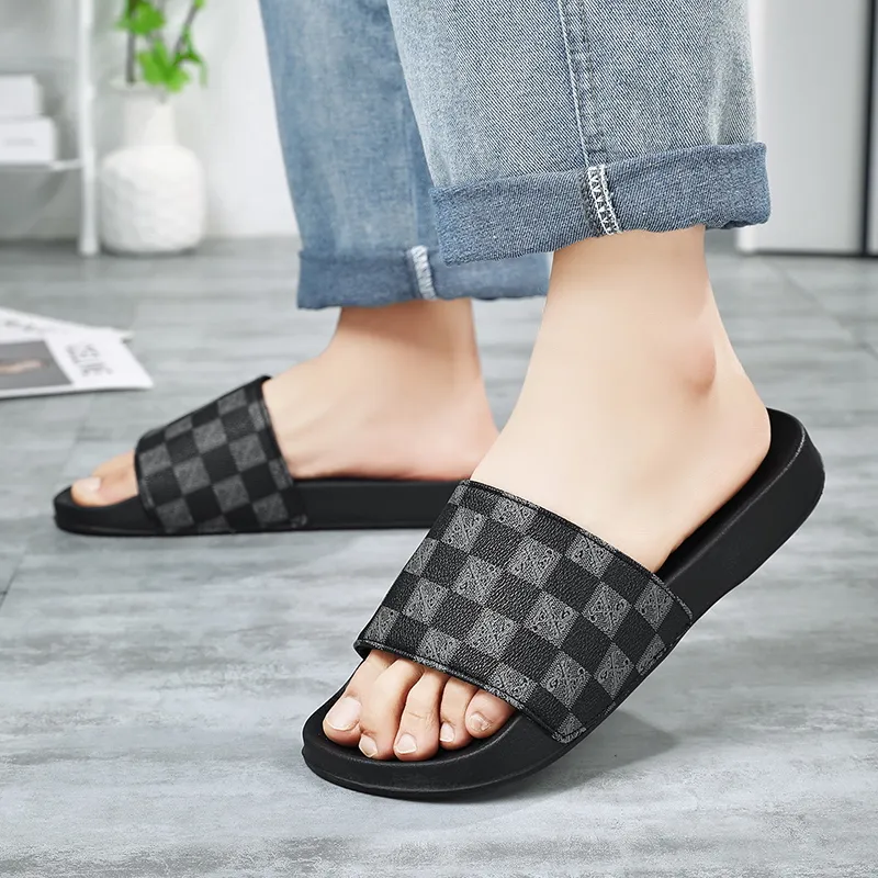 Eminu Rubber Sole Slip Resistant Slide Slippers Men's-18