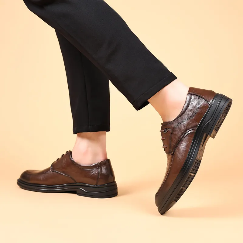 Eminu Men's Casual Shoes Men Low Top Brown-8