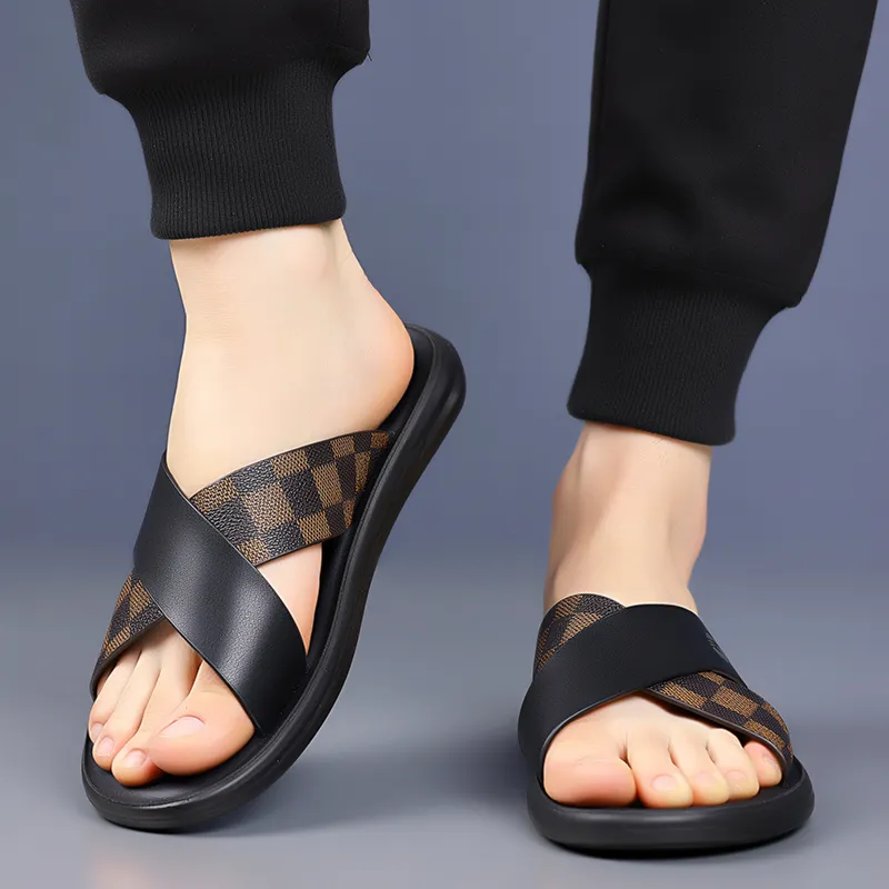 Eminu Rubber Sole Abrasion Resistant Slide Slippers Men's-2