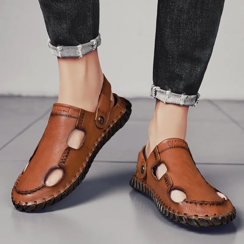 Eminu Rubber Sole Odor Resistant Closed Toe Slippers Men's-11