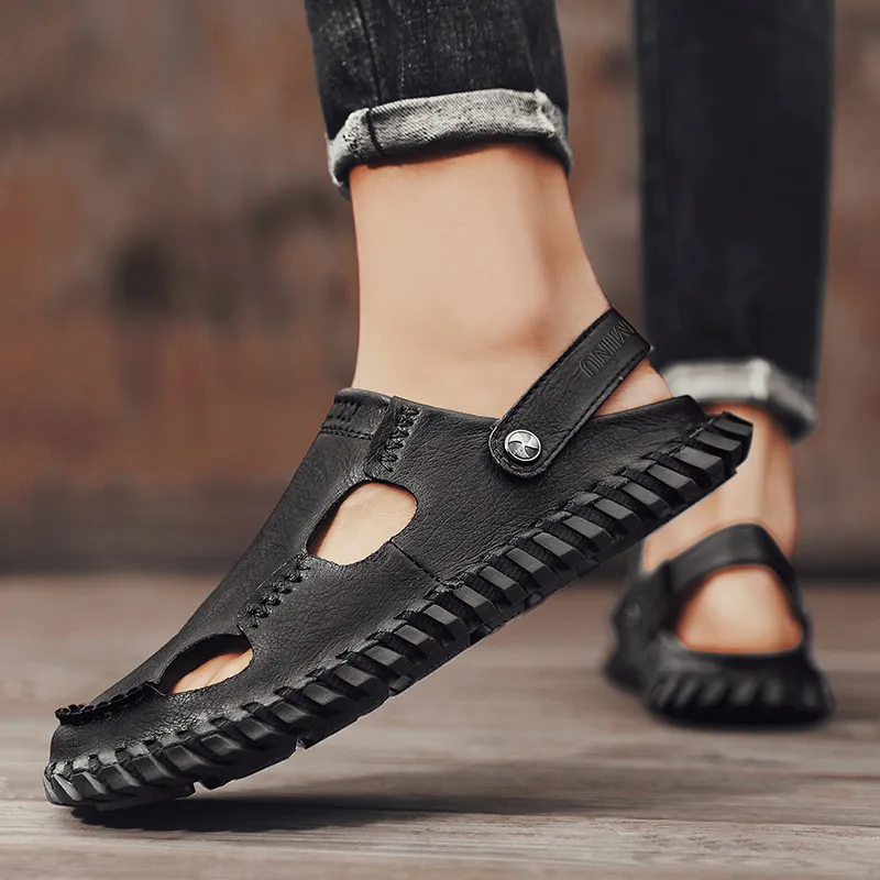 Eminu Rubber Sole Odor Resistant Closed Toe Slippers Men's-6