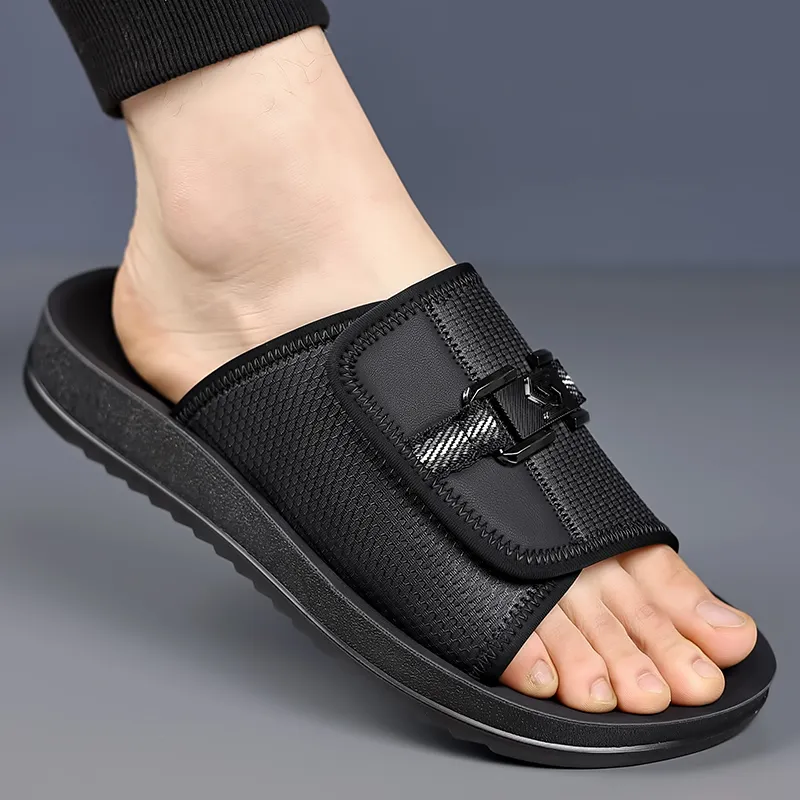 Eminu Quiet Slide Slippers Men's Black-3