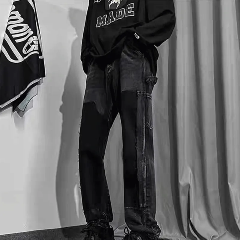 RASHOMONG Jeans Unisex Black Gray Color-2